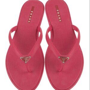 Prada Sport Pink Saffiano Flip Flop Sandals